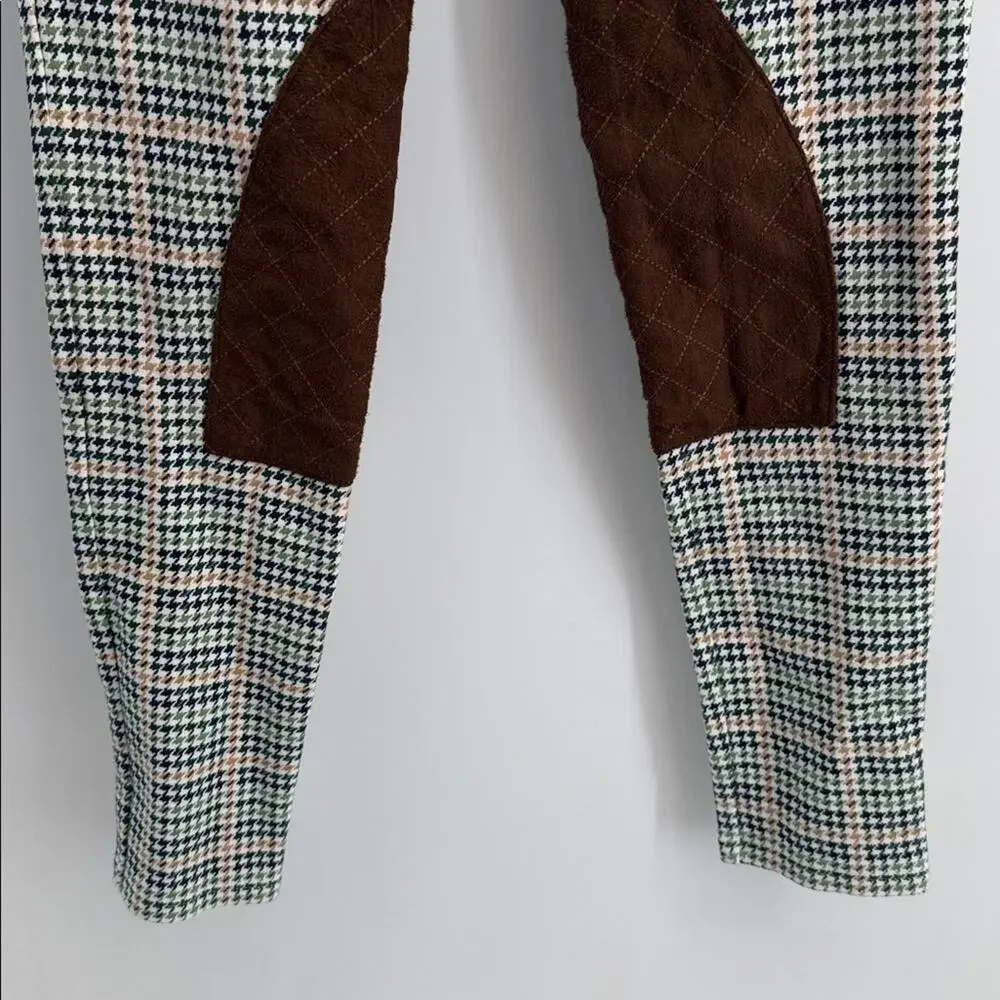Janie and Jack houndstooth printed riding pant  leggings sz 10